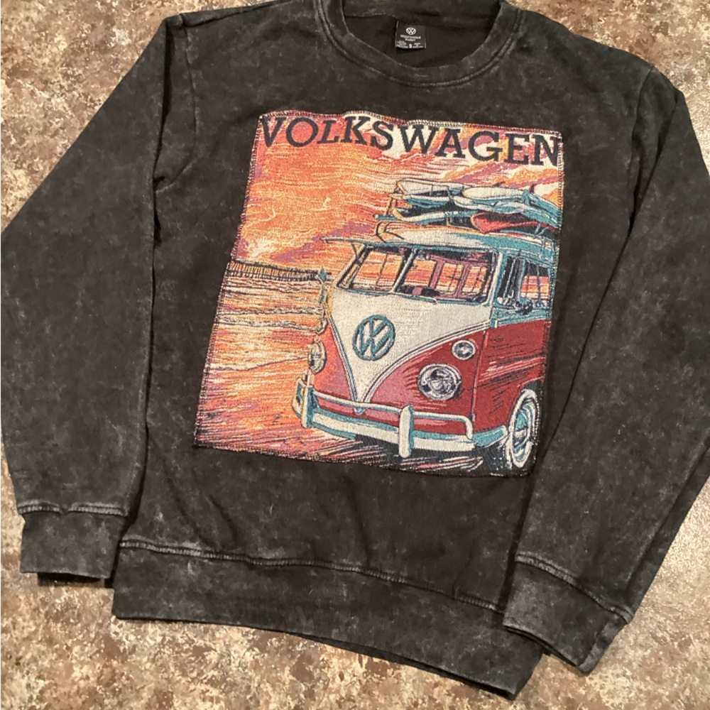 Volkswagen Van Graphic Sweatshirt  sz small gray black heathered